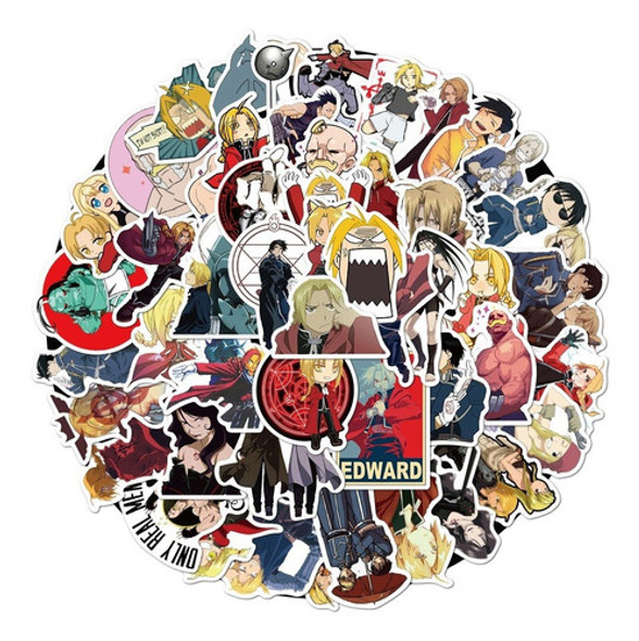 Set  50  Pegotines Stickers Full Metal Alchemist Anime Manga 0