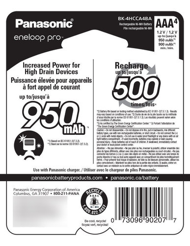Panasonic Bk 4hcca4ba Eneloop Pro Aaa High Capacity Ni Mh 1