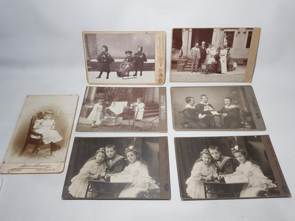 Antiguas Fotos Estudio 1900 Niños Y Juguetes Lote Mag 58726 0