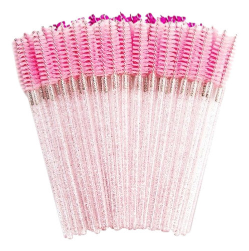 50uni - Escovinha Para Sobrancelhas Rosa Claro Importado 0