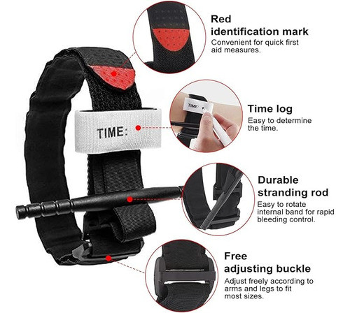 Torniquete Táctico 75cm Cat Emergencia Bomberos Rescate 1