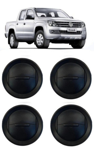 Kit Com 4 Difusor Ar Painel Vw  Amarok 2013 A 2016 - Preto 0