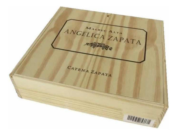 Caja De Madera Angelina Zapata ( Vacía ) Capacidad 4 Bot 0