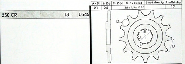 Piñón Honda Cr 250 Z 13 Paso 520 Ver Medidas Catalano 1