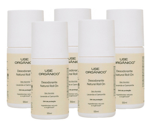 Kit Com 5 Desodorantes Naturais Lavanda E Camomila 55ml - Us 0