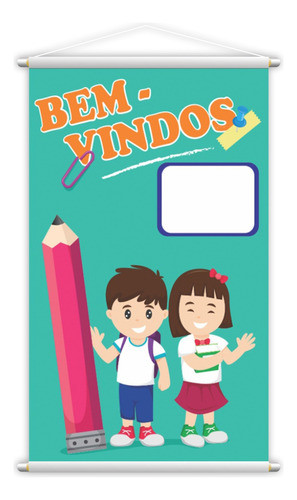 Banner Bem Vindos Porta Escolar Pedagógico 60x40cm 0