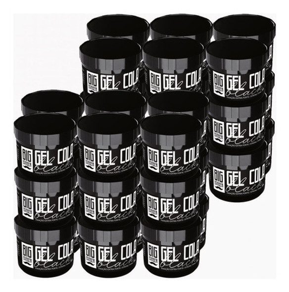 Gel Cola Black Big Barber 300g Pigmentado Extra Forte 36 Und 0