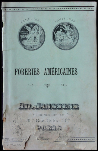 Antiguo Catálogo Taladros Agujereadoras 1899 París 23125 0