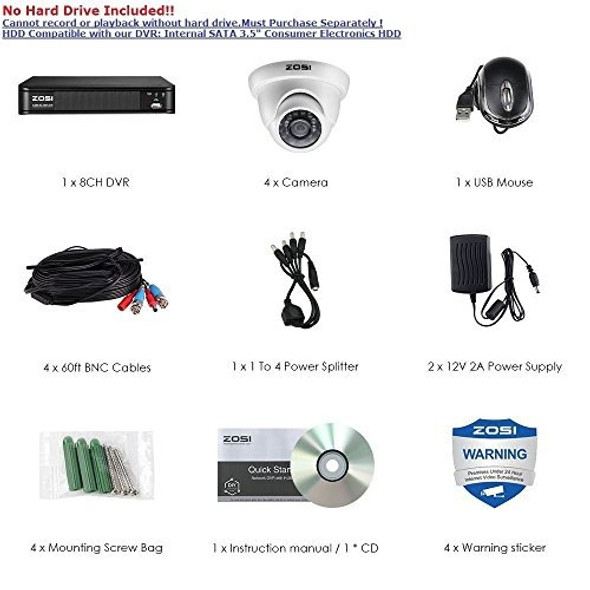 Sistema De Camara De Video Hd-tvi 720p De 8 Canales Zosi, Gr 1