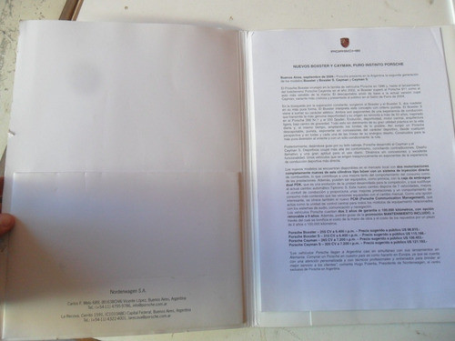 Folleto Catalogo Lote Porsche 911 Cayanne 944 No Manual 1