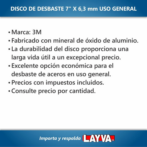 781734 Disco Desbaste 7  180x6,3 Mm Uso General 3m Amoladora 1