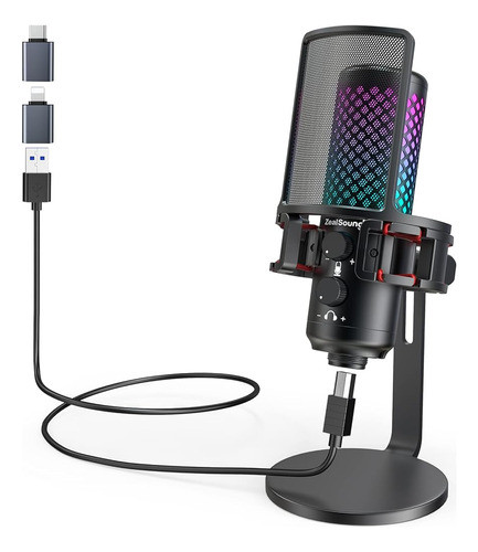 Zealsound Gaming Micrófono Usb Para iPhone Phone Pc, Todos L 0