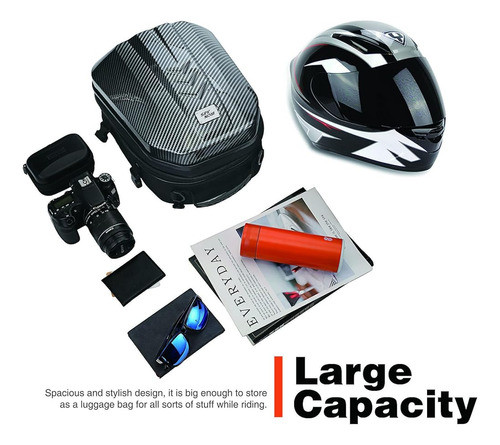 ~? Bolsa De Cola De Motocicleta Mochila Impermeable Abs Hard 1