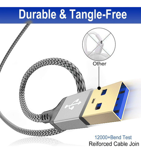 Akoada Paquete De 2 Cables Usb A Usb 3.0 (1.5 Pies + 1.5 Pie 1