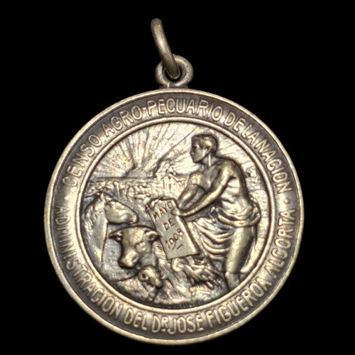 Medalla Censo Agropecuario Nacional Año 1908 31.09 Mm - 1068 0
