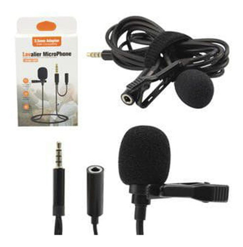 Microfone De Lapela Entrada P2 Com Saída P3 - Hsx-m04 Bom 0
