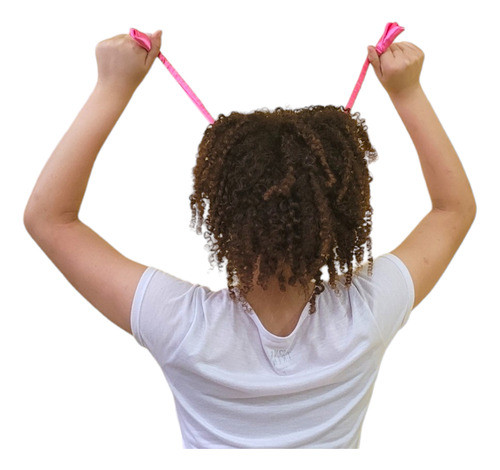 25 Afro Puff Sortidas De Cetim 0