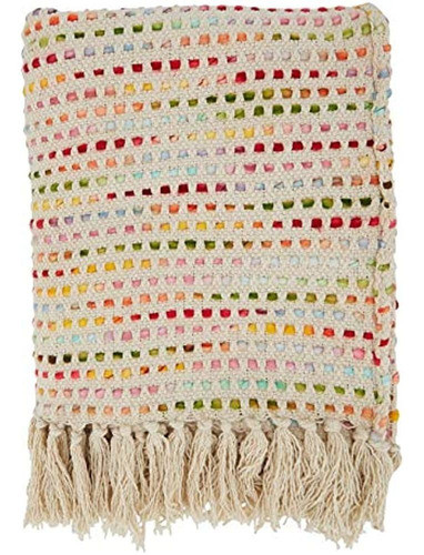 Saro Lifestyle Han Collection Manta Con Diseño De Confeti, 5 0