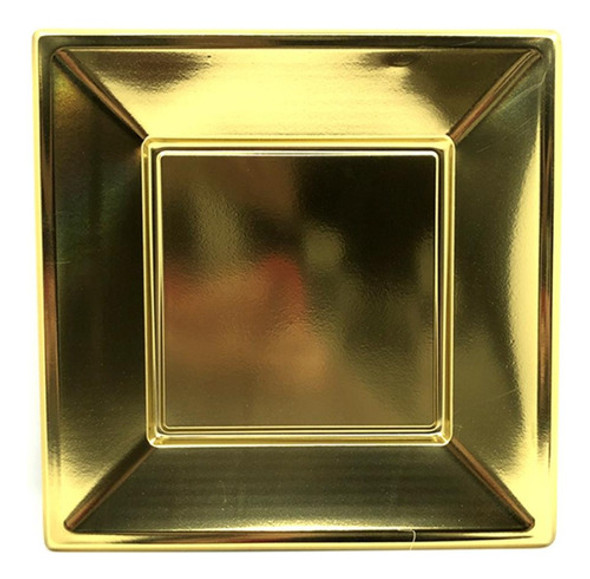Plato Plástico Plata / Dorado 18 Cm X 10 U - Universo Mágico 1