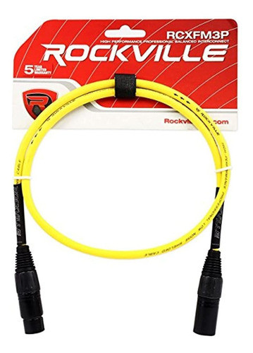 Rockville Rcxfm3p-y Amarillo 3' Hembra A Macho Rean Xlr Cabl 1
