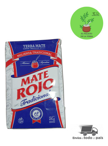 Yerba Mate Rojo Tradicional X4u. De 2kg C/u +regalo Sorpresa 0