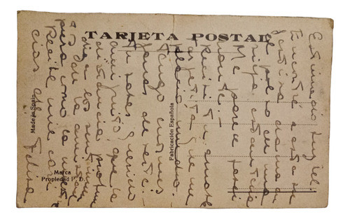 Tarjeta Postal Antigua Foto Mujer Con Bordado De Hilo Madrid 1