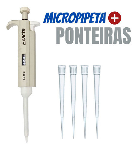 Micropipeta Variável 0,5 A 10ul Monocanal + 1000 Ponteiras 1