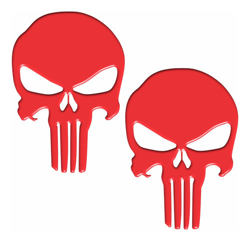 Adesivos Punisher Capacete Vermelho Par Resinado Res26 Fgc 1