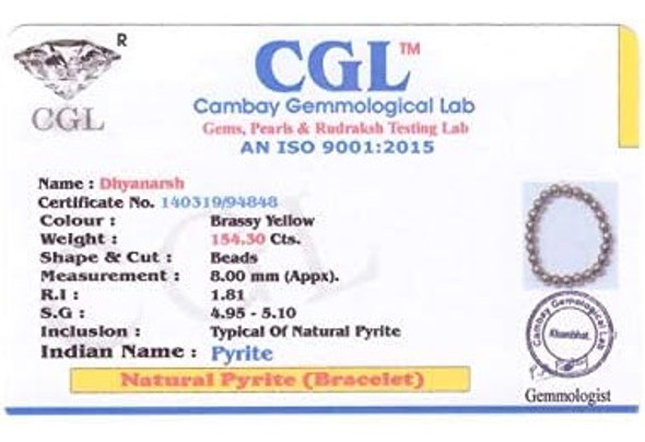 Pulseira De Contas De Pirita Dhyanarsh, Joias De Astronomia 1