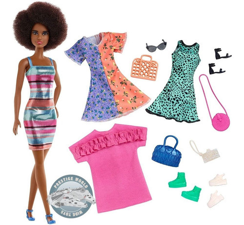 Barbie Brunette Fashion Party Doll And Accessories - Mattel 1