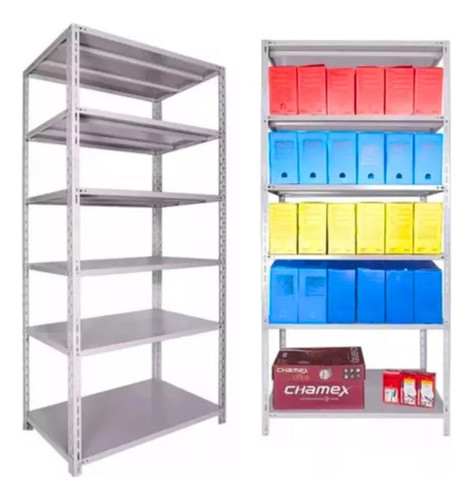 Estante / Armário Aço 60cm 6 Prateleiras Cinza Suporta 540kg 0