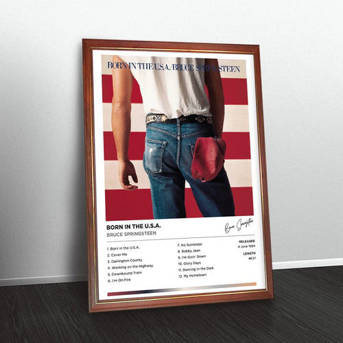 Bruce Springsteen Poster Album Born In The Usa En Cuadro 0