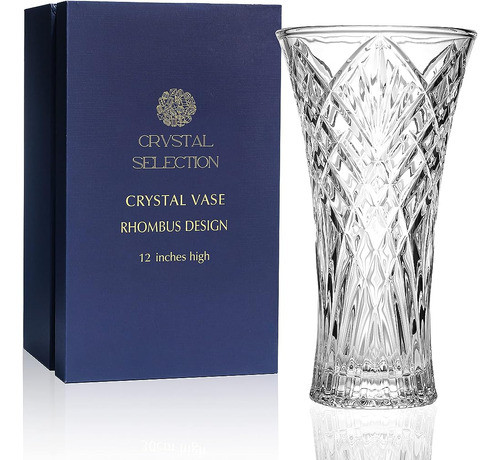 Jarrón De Cristal Cristalino, De 12 Pulgadas De Alto, Para F 0