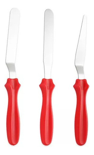 Set X3 Espátula Acero Repostería Alisador 1