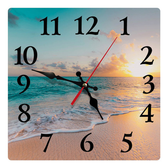 Britimes Reloj De Pared, Cuadrado, Silencioso, Sin Tictac, F 0