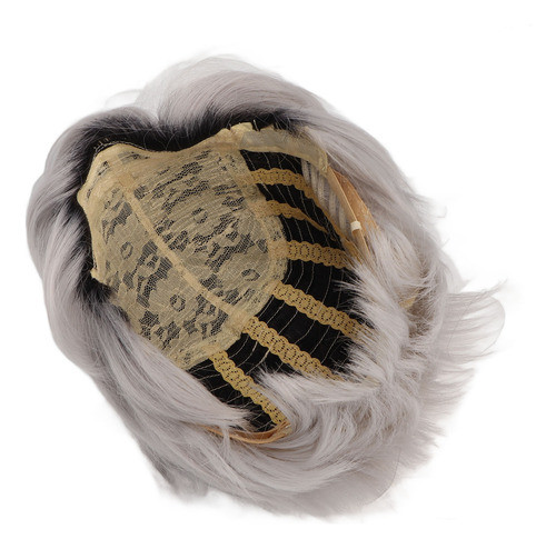 Peruca Cinza Prateada Masculina, Elegante, Macia, Respirável 0