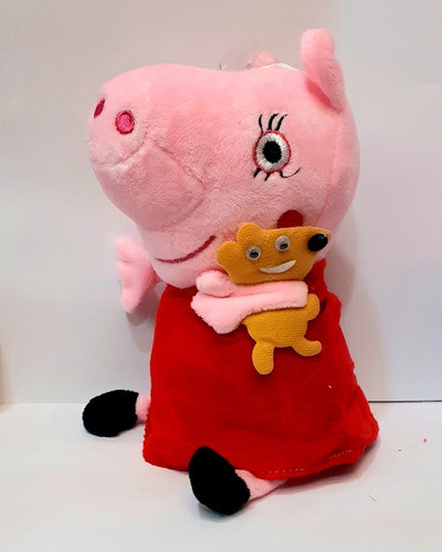 Peluche De 24cm De Cerdita Con Vestido Rojo. Idea De Regalo 0