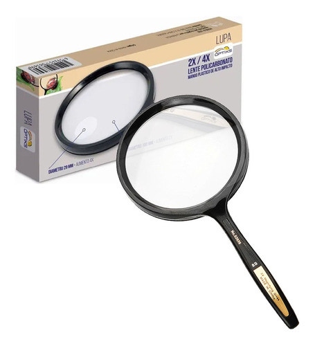 Lupa De Mano Magnifier 100 Mm Aumento 4x Explorador Optiks 0
