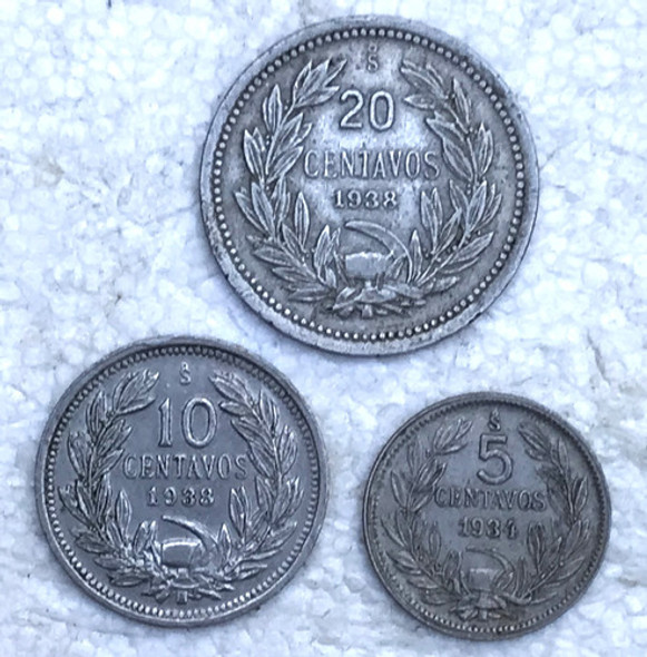 * Excelente Lote De Monedas Antiguas De Chile. 0