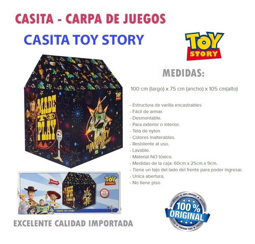 Casita Carpa Toy Story Facil De Armar 70x90x102 Cm Tm1 7742 1