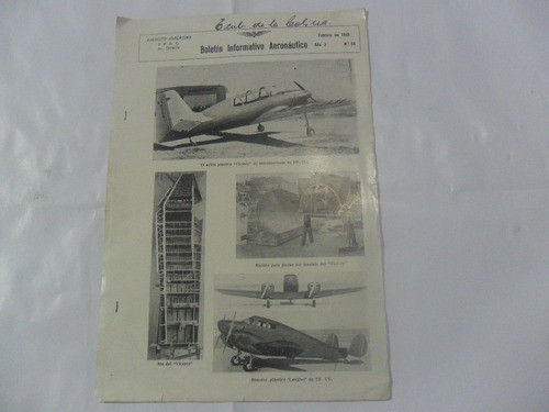 Avion Victory Bimotor Langley Nave  1942 Ejercito Argentino 0