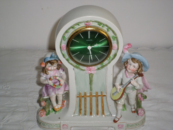 Antiguo Reloj Mesa De Porcelana Alemana Niños Maquina Europa 0 Antiguo Reloj Mesa De Porcelana Alemana Niños Maquina Europa 0