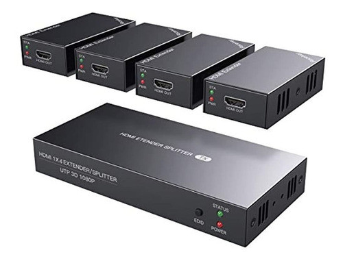 Divisor Extensor Hdmi 1x4 1080p A 60 Hz Sobre Cable Ethernet 0