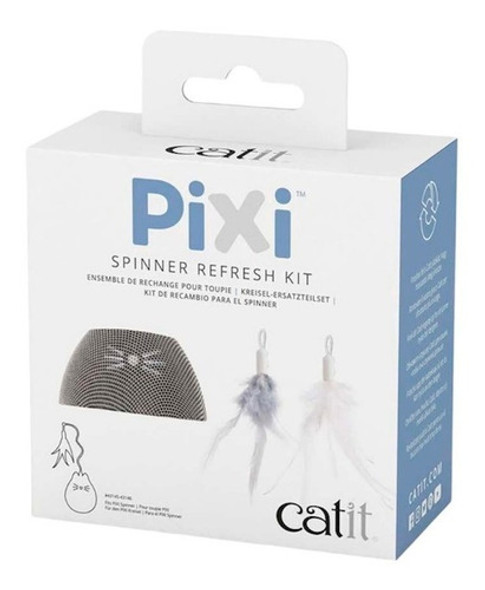 Kit De Repuesto Catit Pixi Spinner Funda + 2 Plumas Gatos 0