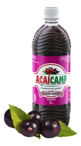 Kit 2 Unidades Xarope De Açaí Camp Guaracamp 1l 1