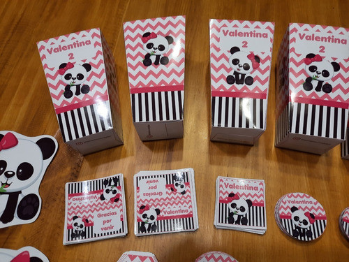 Pochoclera Cajita Cumple Personalizada X10 U Osita Panda 1