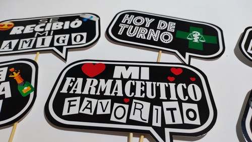 Cartelitos Props Farmacia Deco Recibida Farmaceutico X8u 1