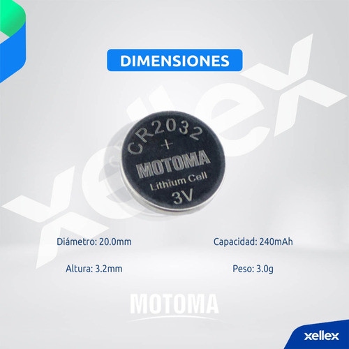 5 X Pilas Boton Cr2032 Motoma 2032 - 240mah San Martin 1