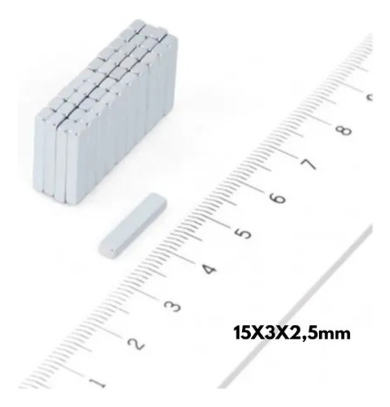 Imán De Neodimio Rectangular 15mmx3mmx2.5mm (20 Unidades) 1