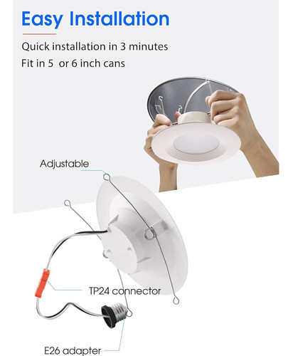 ~? E Energetic Lighting Led Downlight Empotrado De 6 Pulgada 1
